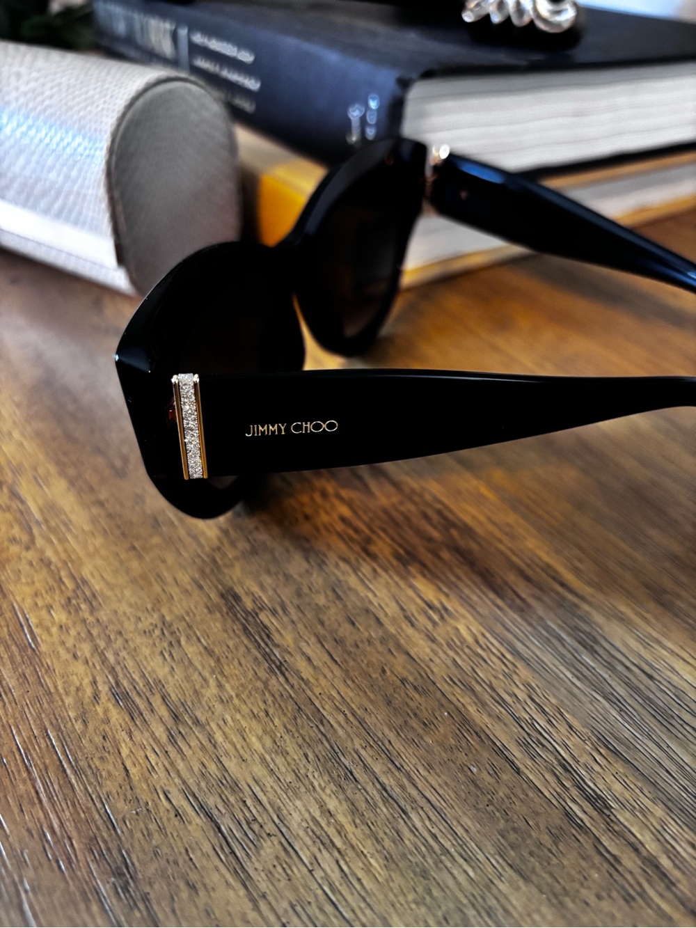 Jimmy Choo Black Cat-Eye Sunglasses XENA/S Model - Picture 3 of 4